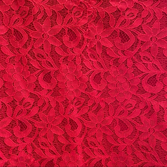 LOFT • Red Lace Front Long-Sleeve Top - Size M - Picture 3 of 13